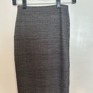 Silence + Noise Gray Textured Midi Skirt